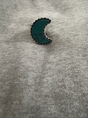Crescent Moon Turquoise Stone Ring Pin
